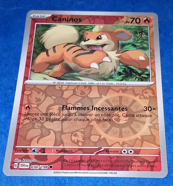 Pokemon Reverse Caninos Card 030/198 Scarlet And Purple