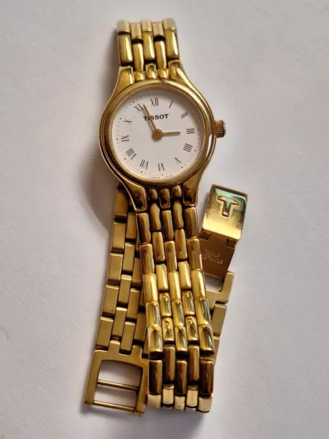 Tissot goldene Damenuhr Stylist  Vintage Retro Uhr Armbanduhr Edelstahl  Gold