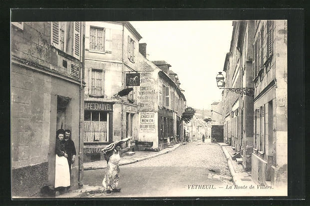 CPA Vetheuil, La route de Villers