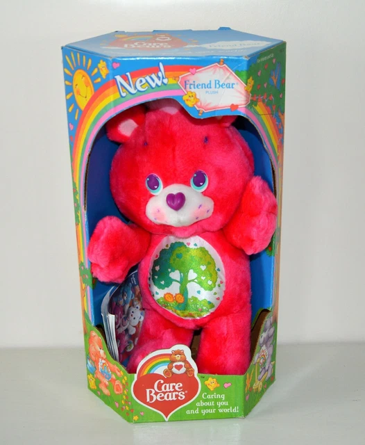 RARE PELUCHE BEANLINGS BISOUNOURS Care Bears TENDERHEART 12cm NEUF
