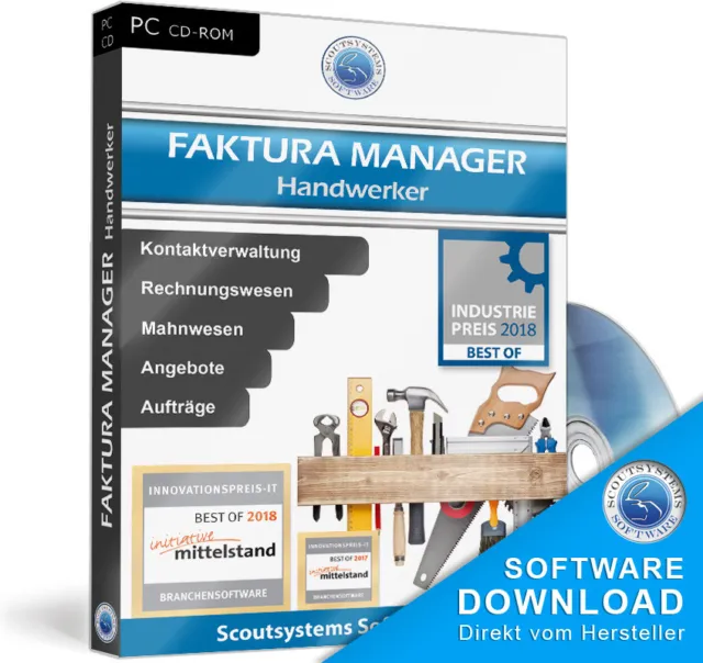 Faktura Manager Handwerker Software Rechnungsprogramm,Handwerkerprogramm,Top EDV