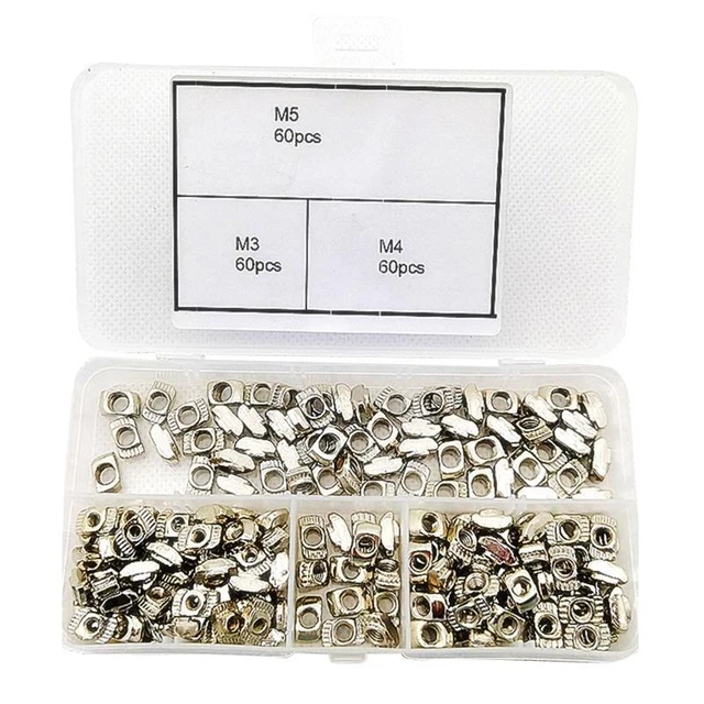 180Pcs 2020 Series for T Nuts M3 M4 M5 for T Slot Nut Hammer for  Fastener N