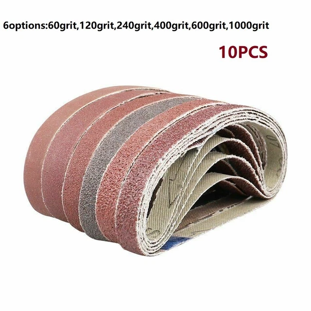 10 pz/Set Cinture di Levigatura 60-1000 Nastri Abrasivi Granture Levigatura Protable