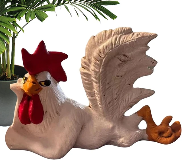 Rooster Statue - Funny Resin Chicken Outdoor Statues With The Fat Tail,Ornaments