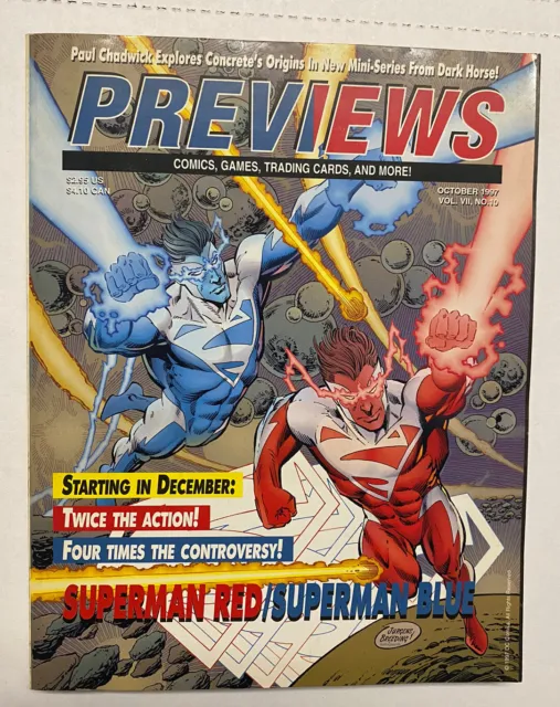 Oct 1997 Diamond Comics Previews Magazine Vol VII #10 Superman Red & Blue