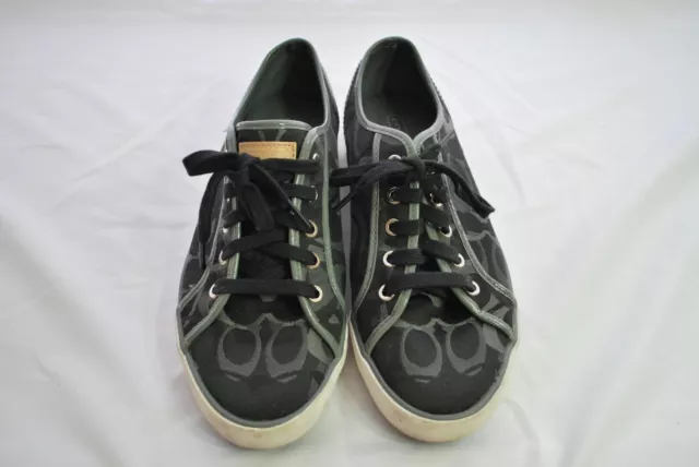Coach "Dee" Black Signature Pattern Fashion Sneakers Women's Sz 9.5 B