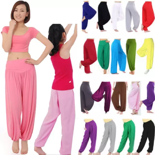 Womens Girls Casual Loose Harem Boho Hippy Baggy Yoga Sports Gym Pants Trousers