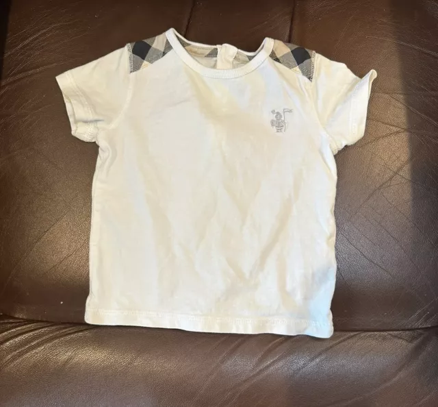 Authentic Burberry Children Infant Nova Check T-Shirt 9M 9 Months Euc