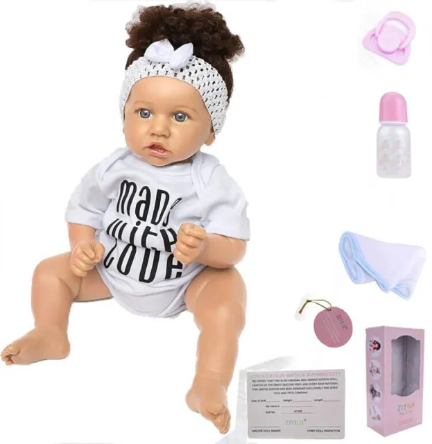 22" Reborn Baby Dolls Body Vinyl Silicone Realistic Handmade Newborn Doll Gift