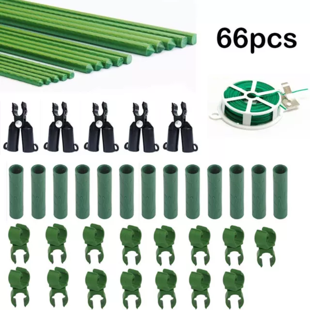 Support Your Garden with 30 pcs 16 Inch Plant Stakes Includes Garden Tie