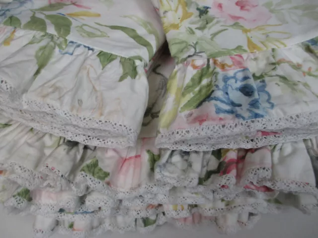 Ralph Lauren Home Lake Floral Lace Ruffled Duvet Cover Shams Set - Full/Queen