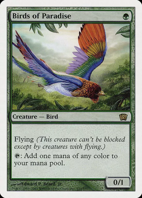 Birds of Paradise | Oiseaux de paradis | 8ED | Rare | 233/350 | FRA | NM | MTG