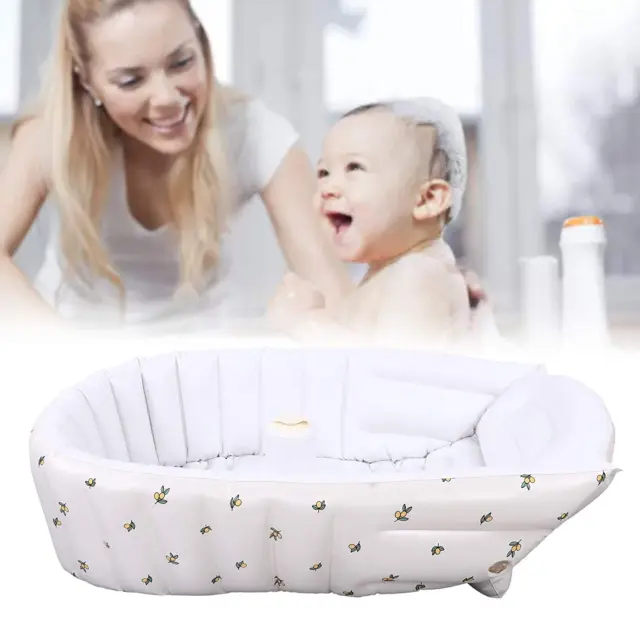 Inflatable Baby Bathtub,Home Cute Exquisite Pattern Travel Portable Infant Folda
