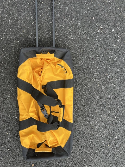 LL Bean ROLLING Adventure Duffle Bag YELLOW Travel Water Resistant