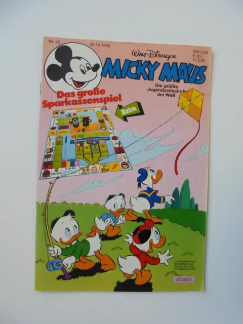 Walt Disneys  Micky Maus 1986  Nr.45   Zustand 1-2 inkl. Beilage