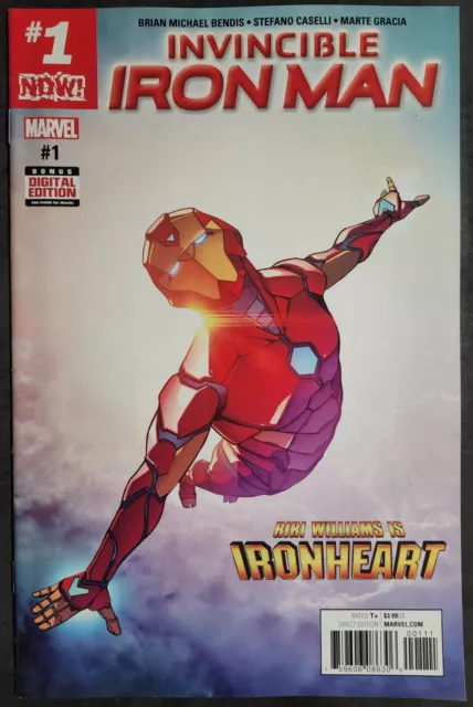 Invincible Iron Man 1 1st Cover App Riri Williams as Ironheart Key Issue VF+