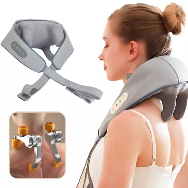 Electric Neck And Shoulder Massager Shiatsu Back Neck Massager With Heat(Gray)