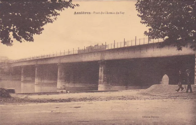 Cpa Asnieres Pont Du Chemin De Fer