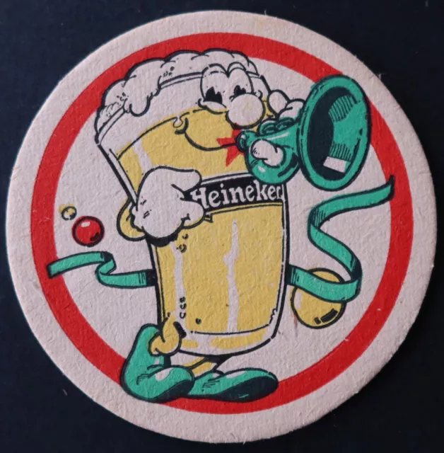 Ancien sous-bock bière HEINEKEN Verre trompette coaster 25