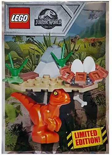 LEGO Jurassic World Figura Caído Kingdom, Bebé Raptor, Nido Foil Paquete 121801