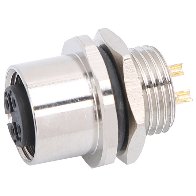 Threaded Panel Mount Connector CONNECTOR THREAD PANEL Front Mounting Socket Electrical Circuit M12‑B ...