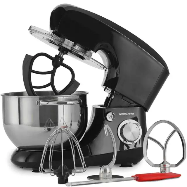 Lebensmittelständer Mixer elektrisch 5,5 l Griff 6 Gang 4 Befestigungen Spatel Andrew James