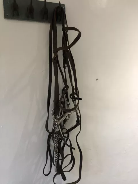 Show Double Bridle 6 inch bits - Complete with Bits & Reins - Brown Leather