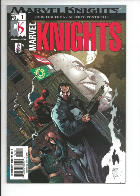 Marvel Knights #1 (vol 2) DAREDEVIL PUNISHER BLACK WIDOW, 9.2 NM- 2002
