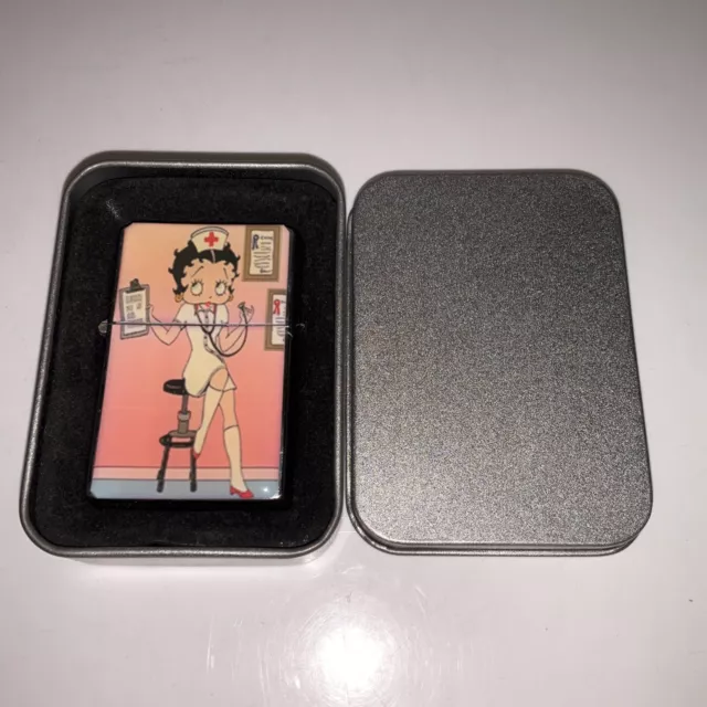 BETTY BOOP "Go Go Boops" Lighter w /Case Nice Works Great!