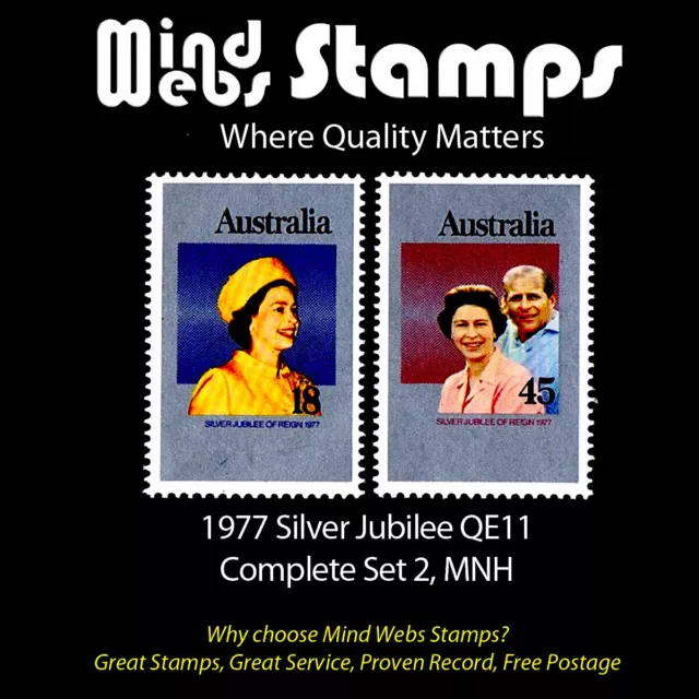 Australian Decimal Stamps 1977 Silver Jubilee, Complete Set 2 (18c & 45c) MNH