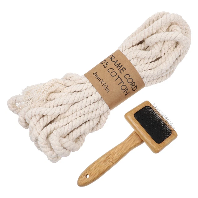 Cable de punto artesanal Macrame Cord hágalo usted mismo cuerda de punto pared colgante rosca de alfombra cuerda con