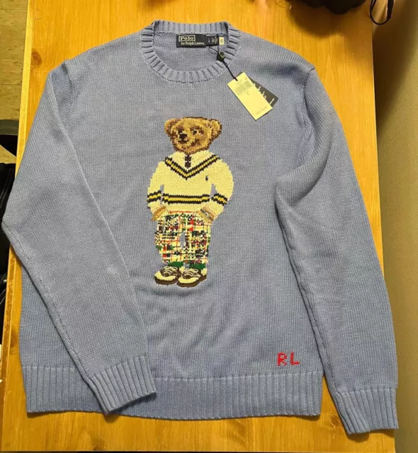Polo Ralph Lauren Preppy Bear Knit Crewneck Sweater - Men’s Large $398 NWT