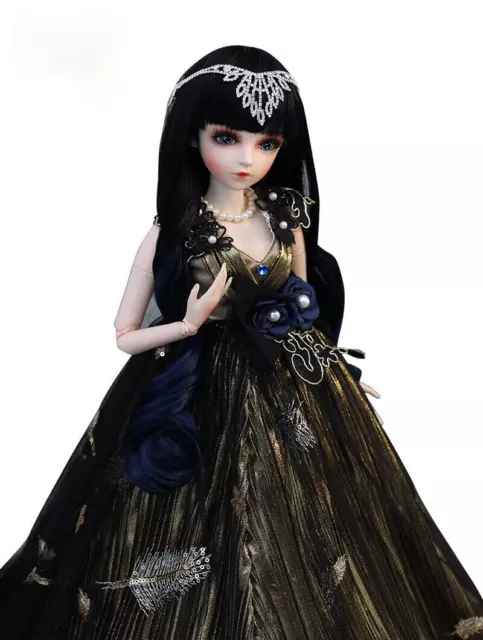 1/3 BJD Doll 60cm Ball Jointed Female Body + Face Eyes Makeup Clothes Girls Gift