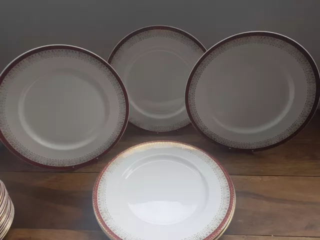 Royal Grafton Majestic - Red Set Of 6 large Dinner Plates.