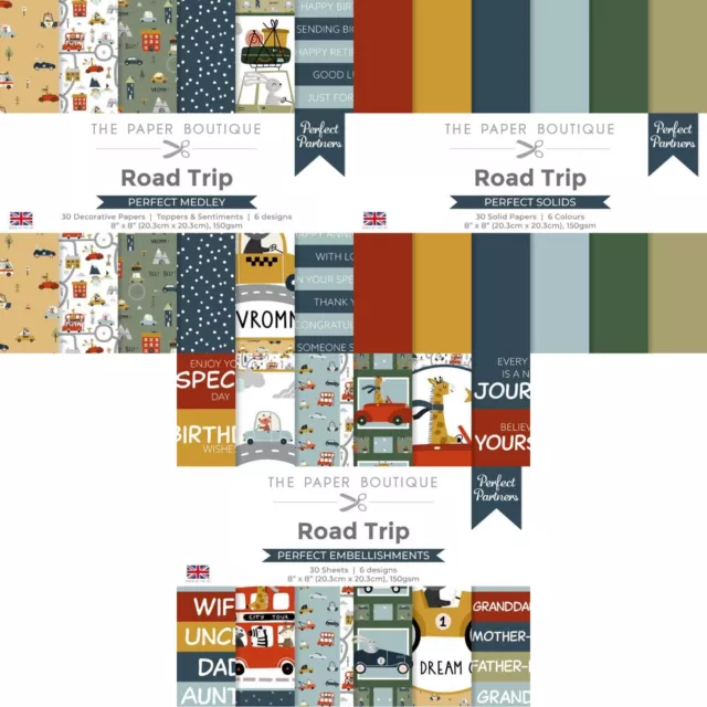 The Paper Boutique Roadtrip - Papierblock, farbige Karte, Verzierungen