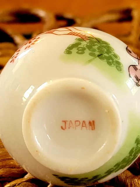 Vase japonais vintage peint à la main petit céramique blanche fabriqué au Japon 3,5 pouces de haut 3