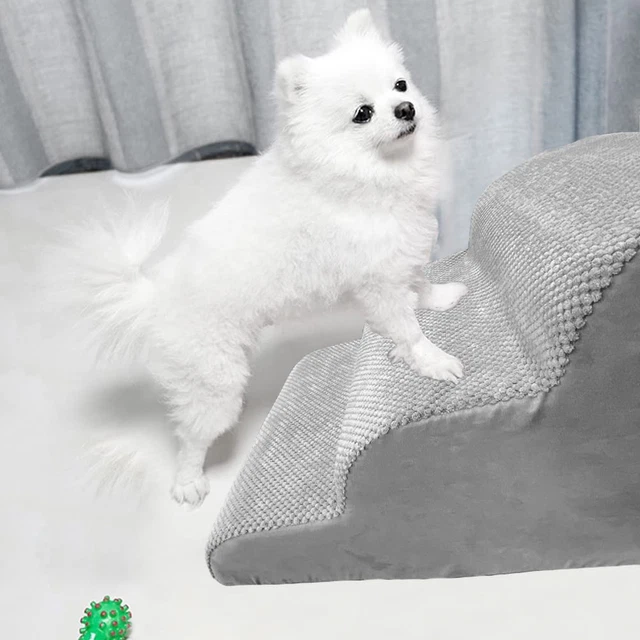 Scale per animali domestici Bounabay 3 gradini, gradini per cani di piccola taglia per divano letto, cani in schiuma ad alta densità