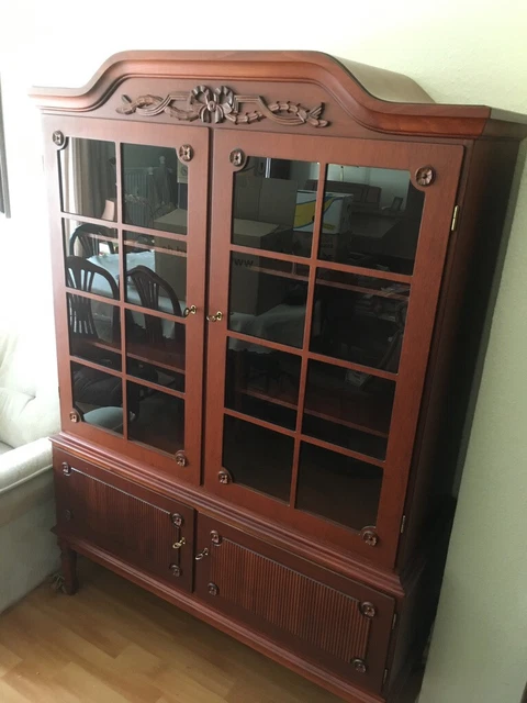 Antik Vitrine Gustavianischer Stil / Gustavian Holz Mahagoni
