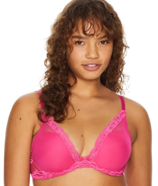 Natori ELECTRIC PINK Feathers Underwire Contour Bra, US 34G, UK 34F