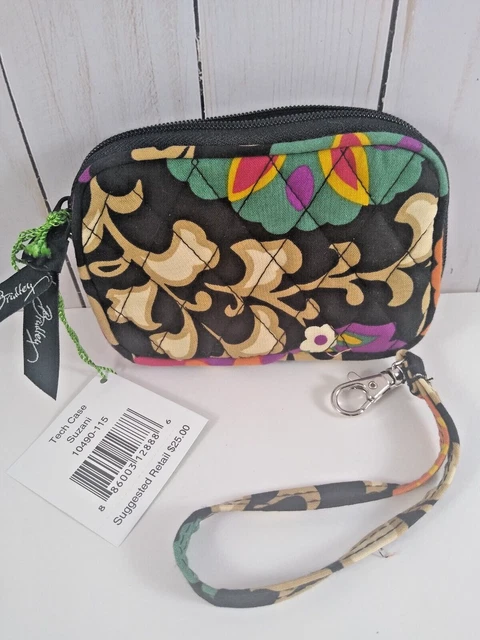 Vera Bradley Suzani Tech Case Wristlet Minimalist Wallet Ear Buds Cords Zip ID