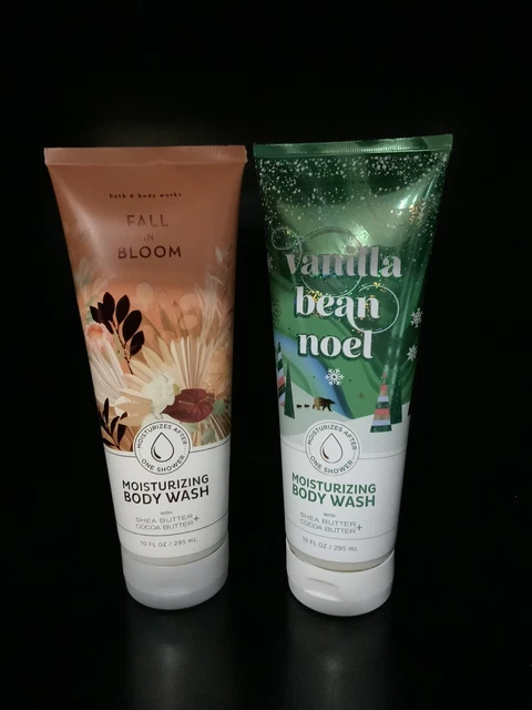 2 10oz Bath and Body Works Moisturizing Body Wash, Fall In Bloom, Vanilla Bean