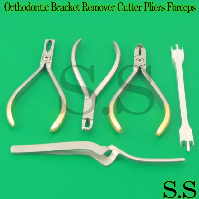 Orthodontic Bracket Remover Cutter Pliers Forceps, Tweezers & Bracket Gauge Kit