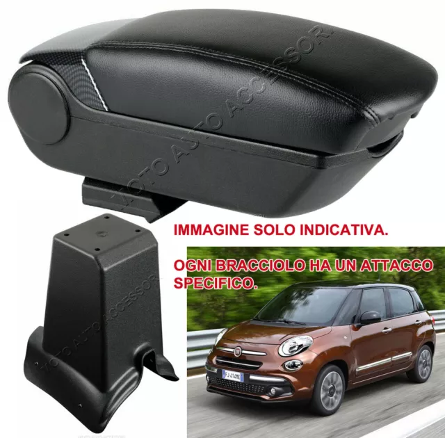 BRACCIOLO CENTRALE Carbon 2 USB Compatibile Fiat 500L 06/2017 in poi -> + USB