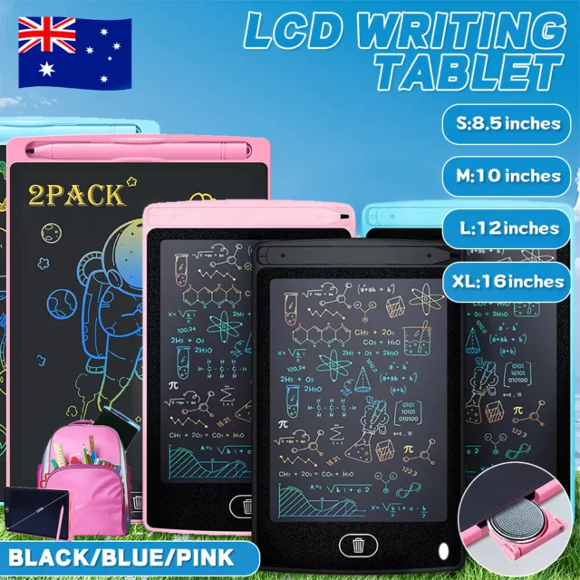 1-2P LCD Writing Tablet Electronic Drawing Notepad Doodle Board Kids Gift Office