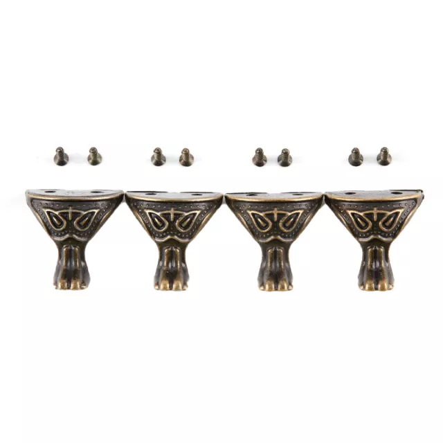 4pcs Antique Brass Jewelry Chest Wood Box Cabinet Decorative Feet Leg CornDC