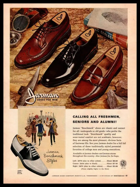 1965 Jarman Penny Loafers Saddle Shoes "Calling All Freshmen & Alumni" Print Ad
