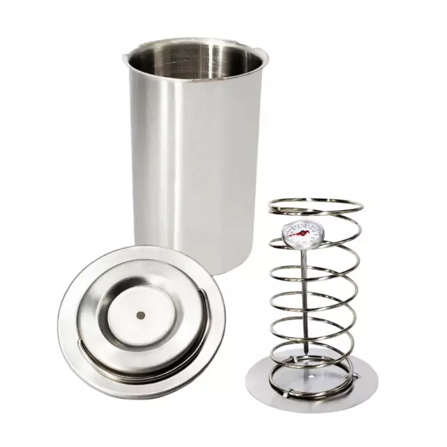 Stainless Steel Meat Press with Thermometer Durable Boiler Pot 10x18cm Ham Maker