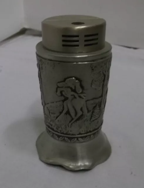 Tischfeuerzeug aus Zinn Handguss mit Jagdmotiven Feuerzeug Vintage