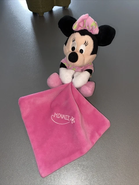 doudou mouchoir Minnie rose lune étoile phosphorescent brille DISNEY BABY KIABI