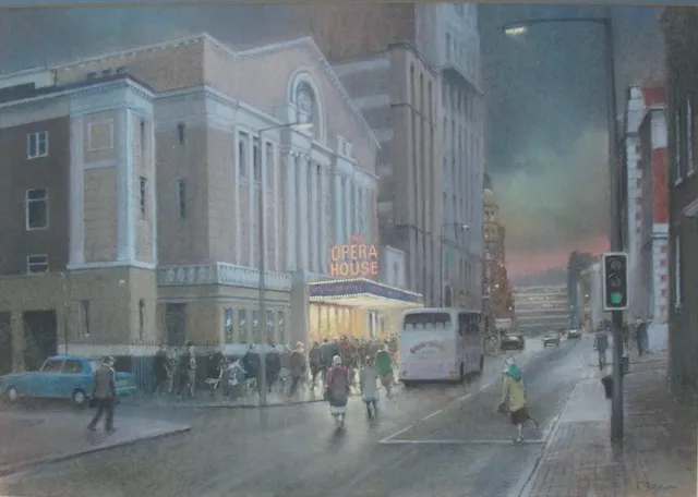 Original Pastel Painting,Tom Brown (1933-2017)Opera House,Manchester,Signed